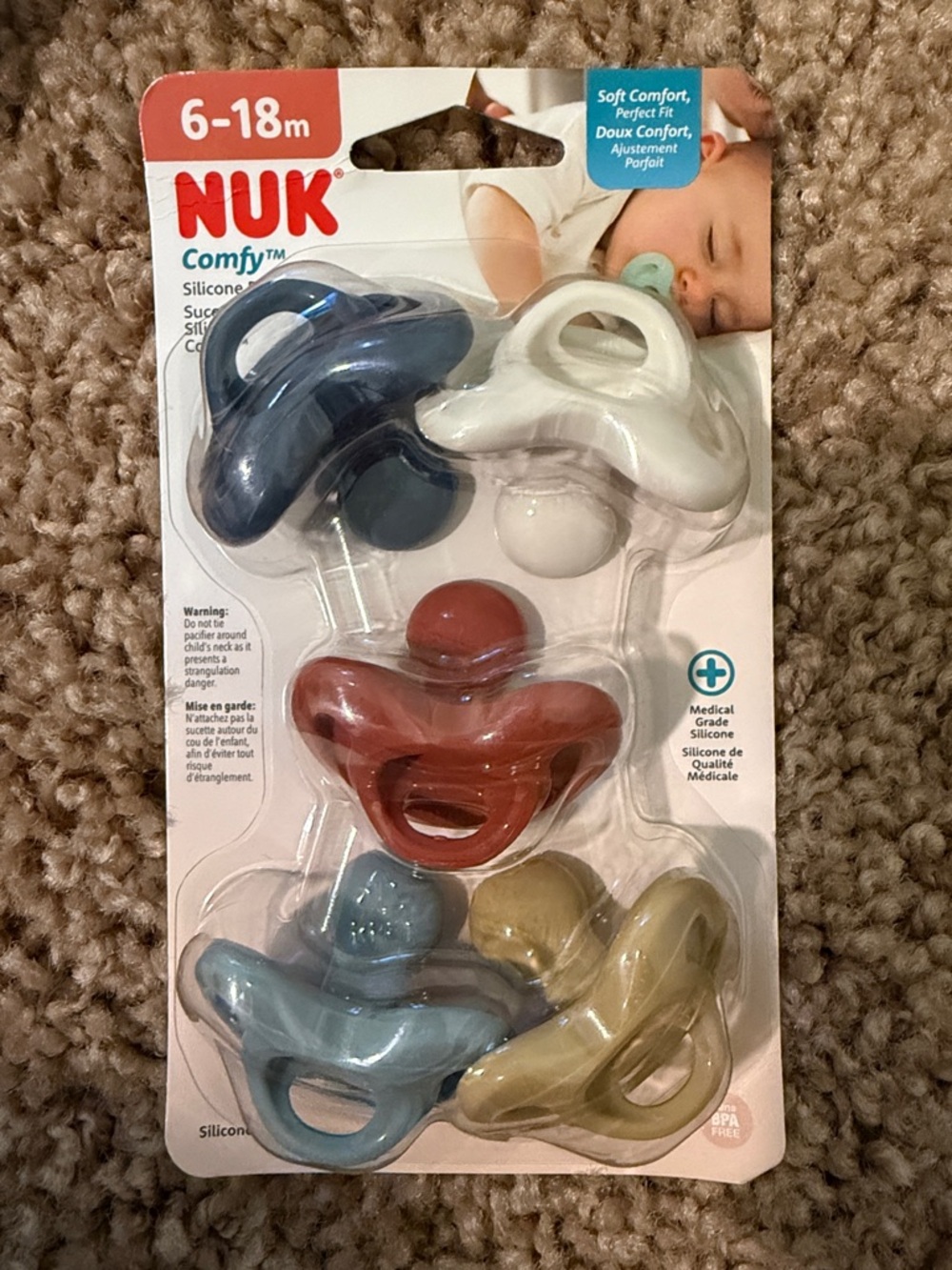 NUK Comfy Silicone Pacifier Set - Multi Color